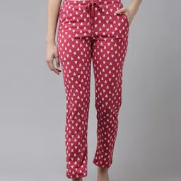 Van Heusen Women Little Hearts Printed Functional Pocket Ultra Soft Lounge Pants-image-63