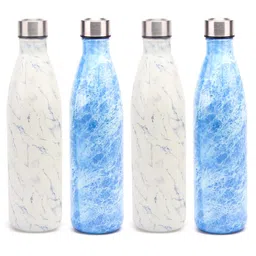 Red Butler Set of 4 White & Blue Printed Water Bottles 1 L-2