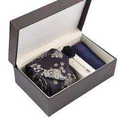 Louis Philippe Men Navy Blue & Grey Accessory Gift Set-picture-22