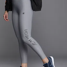 HRX By Hrithik Roshan Typography Printed Skinny Fit Rapid-Dry Training Tights-picture-1