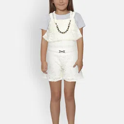 Peppermint Girls Off-White Self Design Basic Jumpsuit-image-48