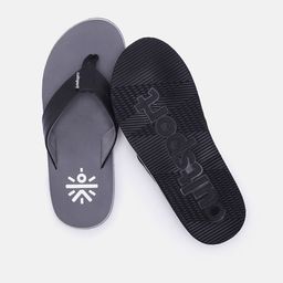 CULT Men Grey & Black Solid Rubber Thong Flip-Flops-picture-12