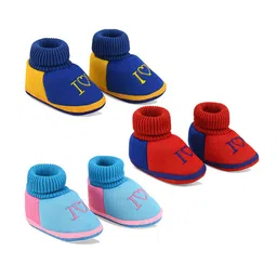 Smartots Infants Pack Of 3 Patterned Pure Cotton Booties-11