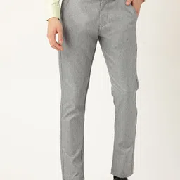 SOJANYA Men Grey Smart Regular Fit Solid Formal Trousers-image-34