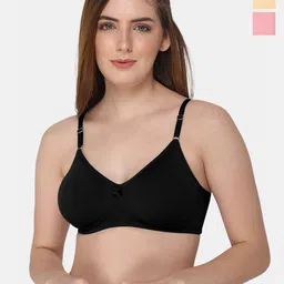 intimacy LINGERIE Pack of 3 Non Padded Cotton Everyday Bra - Medium Coverage-30