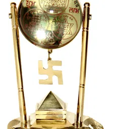 Navyaksh Gold-Toned Brass Pyramid Shree Yantra Showpiece-image-69