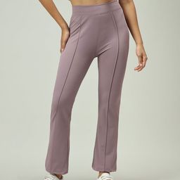 Outzidr Women Mid-Rise Fitted Flared Regular Trousers-image-85