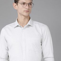Park Avenue Self Design Slim Fit Checked Formal Shirt-image-94