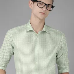 Park Avenue Slim Fit Checked Pure Cotton Formal Shirt-image-84