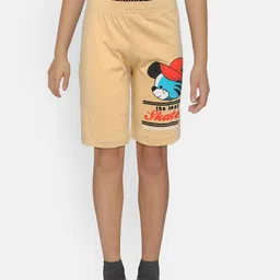 dongli Boys Beige Printed Regular Fit Regular Shorts-50