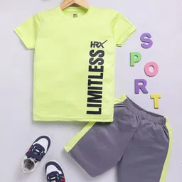 HRX by Hrithik Roshan Boys Printed Rapid Dry T-shirt with Shorts-image-64