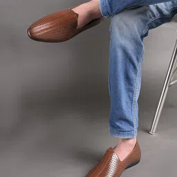 House of Pataudi Men Perforations Laser Cuts Mojaris-image-90