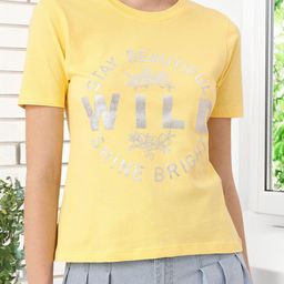 DressBerry Charming Vibe Typography Printed T-shirts-image-47