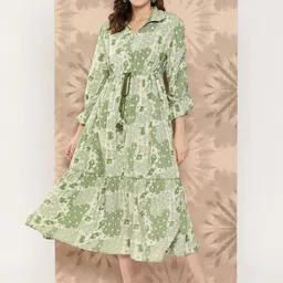 Nayam By Lakshita Geometric Printed A-Line Midi Dress-picture-55