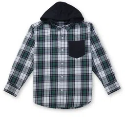 Gini and Jony Boys Green Tartan Checked Casual Shirt-image-5