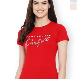 Fabflee Women Multicoloured 4 Printed V-Neck T-shirt-picture-35