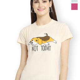 Fabflee Women Multicoloured 3 Printed V-Neck T-shirt-picture-0