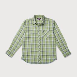 Gini and Jony Boys Green Checked Cotton Casual Shirt-image-93