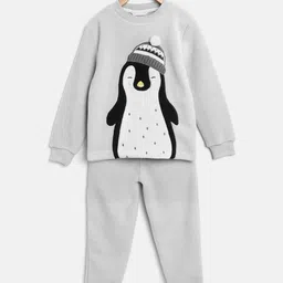 Cherry Crumble Kids Grey Self Design Night Suit-picture-16