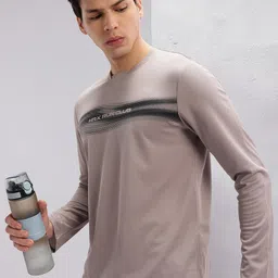 HRX by Hrithik Roshan Men Brand Logo Striped Rapid-Dry Running T-shirt-image-57