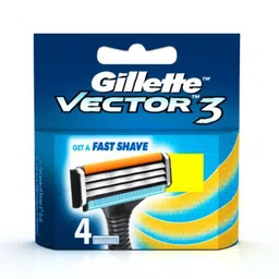Gillette Set of 4 Vector 3 Shaving Razor Blades Cartridge-0