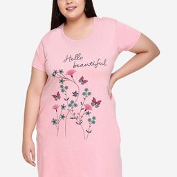 IN Love Floral Printed Cotton Longline Lounge Tshirts-25