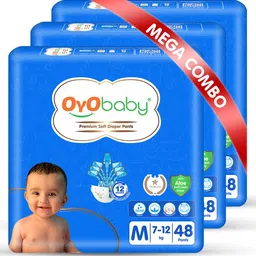 OyO Baby Pack of 3 Premium Soft Diaper Pants - Medium-image-69