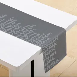 Home Centre Grey Floral Printed Rectangular Table Runner-62