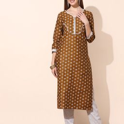 FASHION DREAM Floral Printed Regular Kurta with Trousers-picture-4