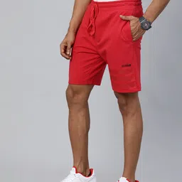 The Indian Garage Co Men Red Solid Mid-Rise Regular Shorts-picture-7