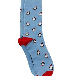 Mint & Oak Men Blue & Red Patterned Calf-Length Socks-31