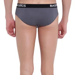 Urbane Lad Brief Basiics by La Intimo (Pack of 2) Grey Solid Briefs image 2