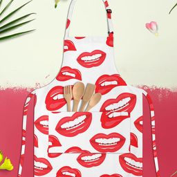 ArtzFolio Kids White & Red Printed Cotton Aprons-14