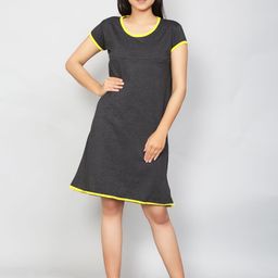 SillyBoom Women Grey & Yellow Maternity Tunic-image-30