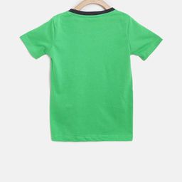 Lazy Shark Boys Green & Yellow Printed T-shirt with Shorts image 4