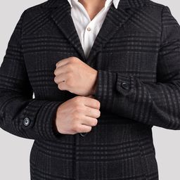 HUE & HIDE Self Design Shawl Collar Open Front Jacket image 2