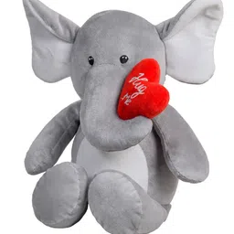 Ultra Kids Grey & Red Elephant With Heart 16Inch Soft Toy image 3
