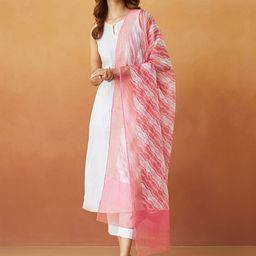 Fabindia Ethnic Motifs Printed Cotton Silk Dupatta-16