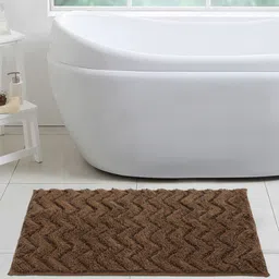 OBSESSIONS Coffee Brown Solid Rectangular Bath Rug-picture-5
