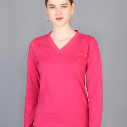 Chemistry Women Pink V-Neck T-shirt-picture-15