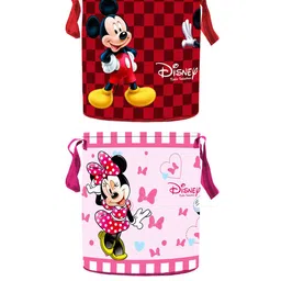 Kuber Industries Set Of 2 Disney Mickey Minnie Print Foldable Laundry Basket With Handles image 2