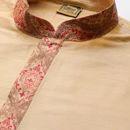Manu Men Solid Kurta with Churidar & Nehru Jacket image 3