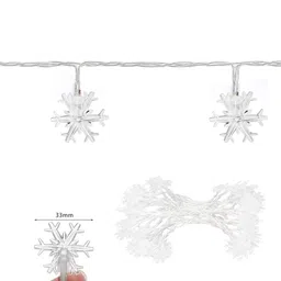 Archies White Solid Snowflake Shaped String Lights image 2