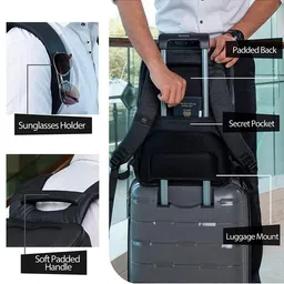 Nasher Miles Unisex Black Solid Laptop Backpack image 5