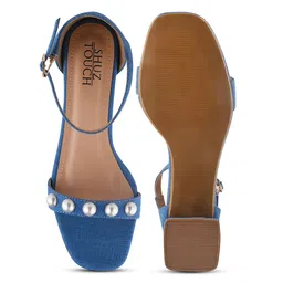 SHUZ TOUCH Colourblocked Suede Block Mules image 4