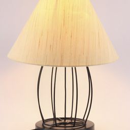 Devansh Cream-Coloured Solid Traditional Frustum Table Lamp image 4