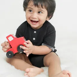 Softsens Infant Kids Black Short-Sleeved Ribbed Bodysuit-image-38