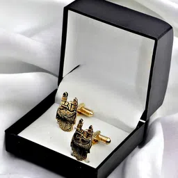 LUCKY JEWELLERY Gold Plated Quirky Cufflink-image-26