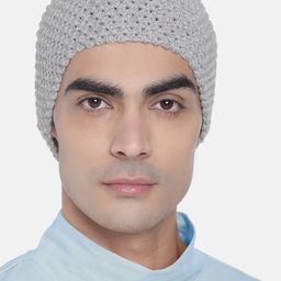 Magic Needles Men Grey Solid Knitted Headband-image-3