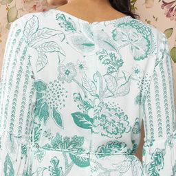 Juniper Off White & Teal Printed Basic Jumpsuit image 3